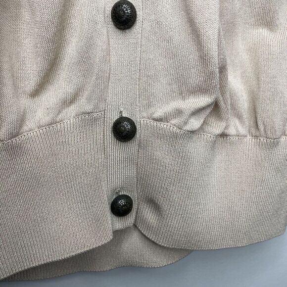 DIANE VON FURSTENBERG Womens Tan Lightweight Cardigan EUC Relaxed Cotton-Blend - Picture 2 of 9